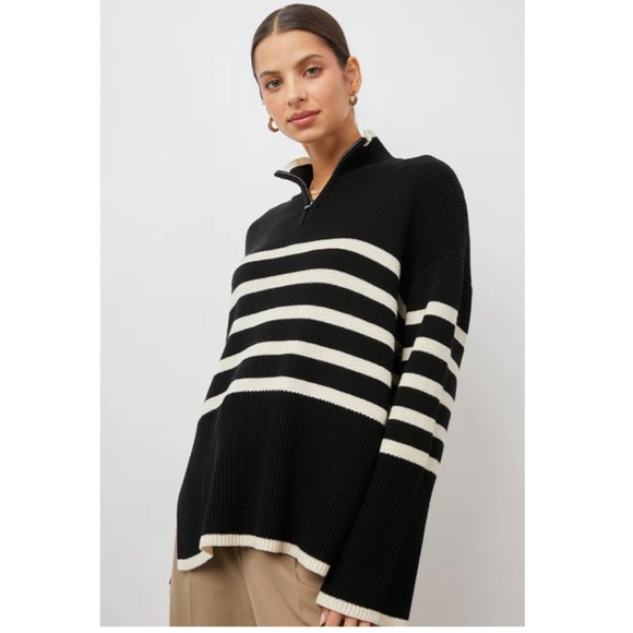 NEW Rails Tessa SweaterOnyx Ivory Stripe